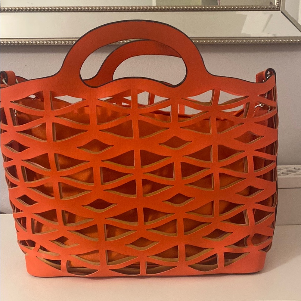 Orange Designer Tote Bag ( beach bag)